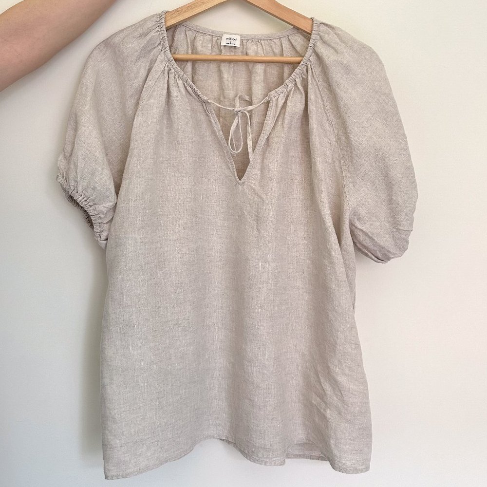 Aritzia Wilfred Dickinson Linen Blouse | Beige | Size: S